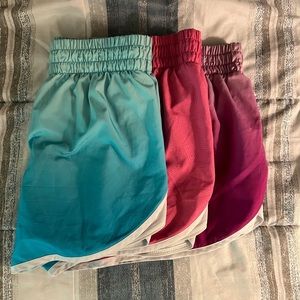 Womens athletic works active elastic blue, purple, pink, shorts bundle size XXl